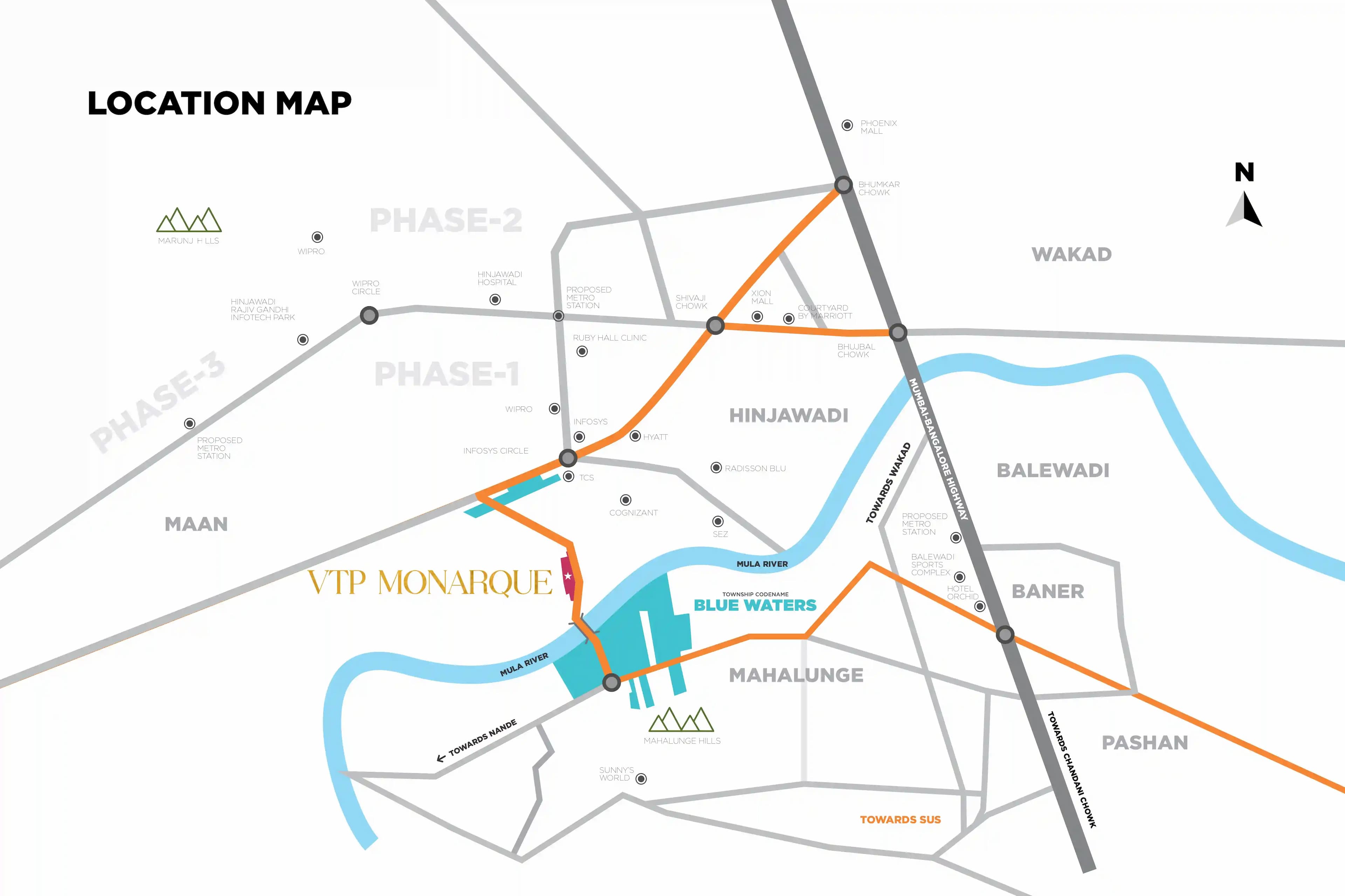 MONARQUE BY VTP LUXE Hinjawadi, Pune Location
